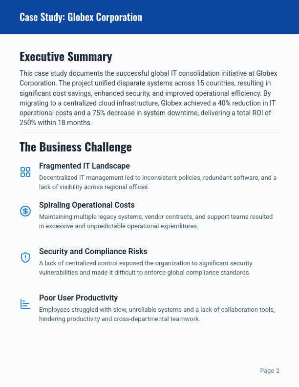 Global IT Consolidation Case Study